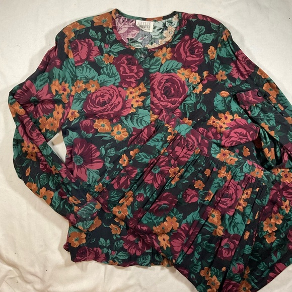 VINTAGE | LESLIE FAY Floral Skirt Set | 14 - Picture 3 of 11